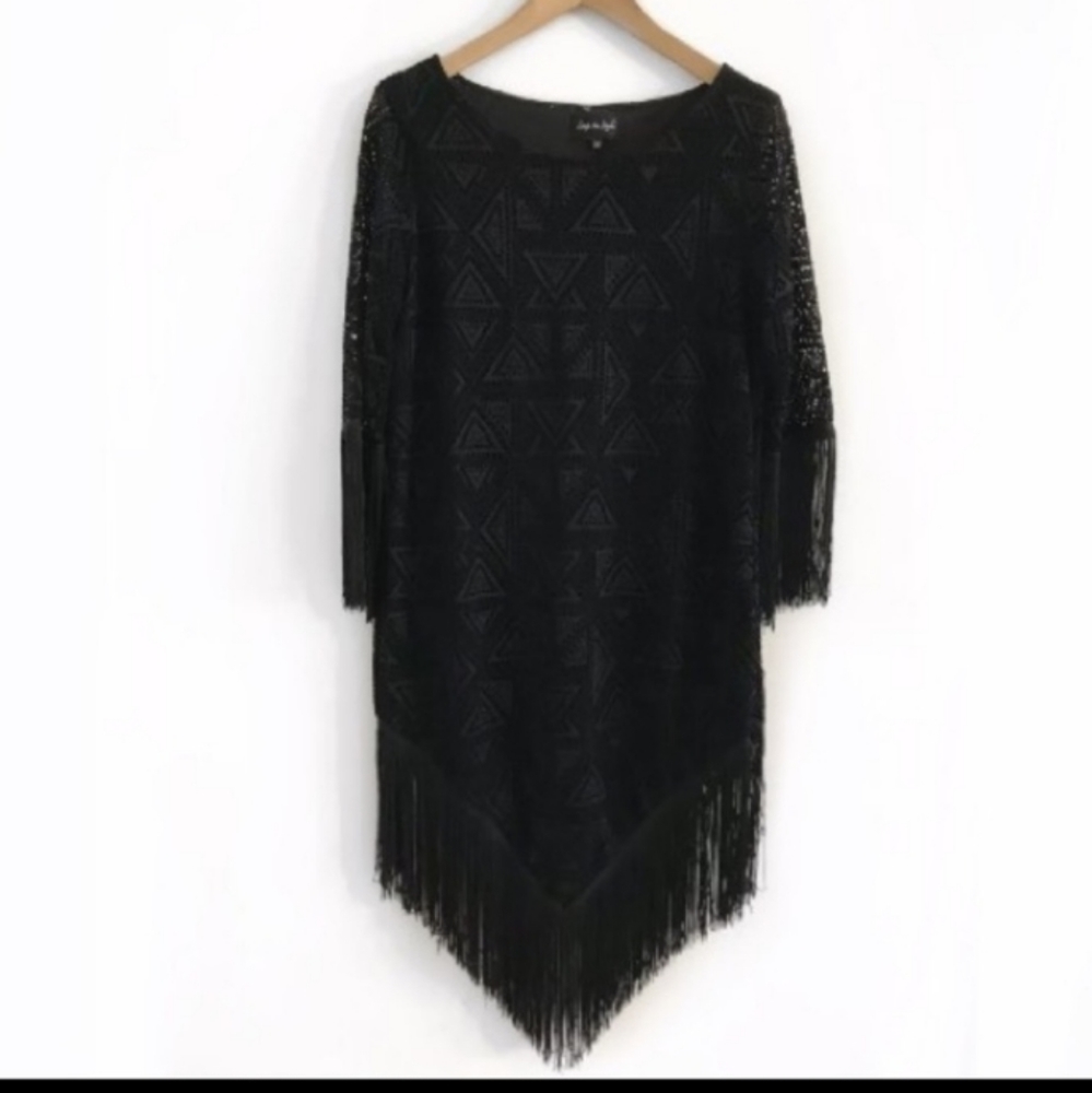 NWOT Step In Style Lace Dress with fringle